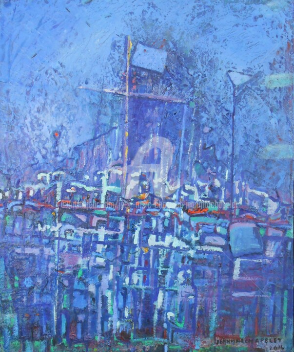 Peinture intitulée "Portée de bleus" par Jean-Marc Chapelet (jeanmarchapelet), Œuvre d'art originale, Huile