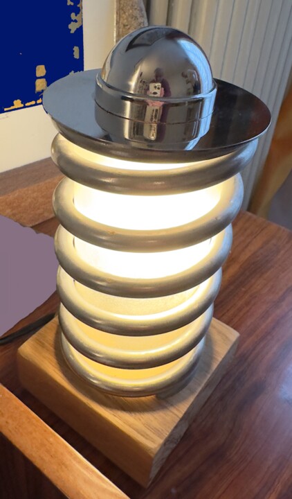 Design intitulée "Lampe ressort I" par Jean-Marc Gardeux, Œuvre d'art originale, Luminaire