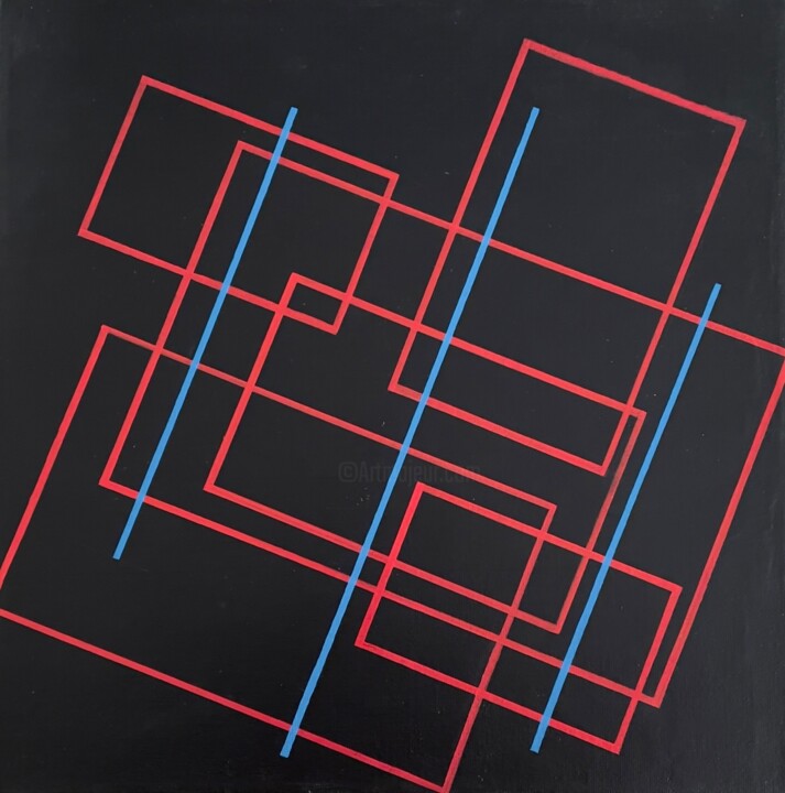 Schilderij getiteld "Rectangles I" door Jean-Marc Gardeux, Origineel Kunstwerk, Acryl