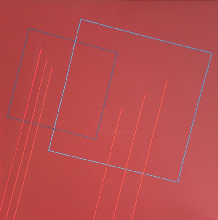 Schilderij getiteld "Squares and lines i…" door Jean-Marc Gardeux, Origineel Kunstwerk, Acryl