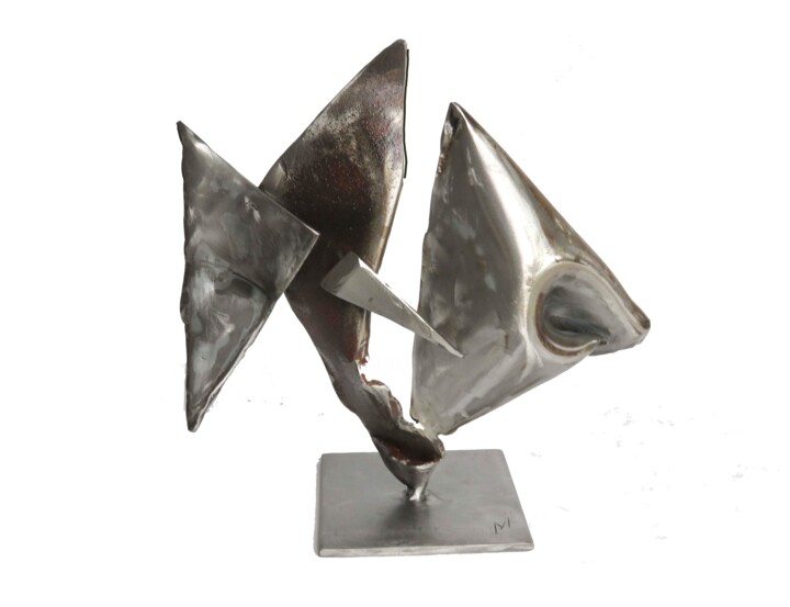 Sculpture titled "LE  PETIT POISSON" by Jean-Marc Martinez, Original Artwork, Metals