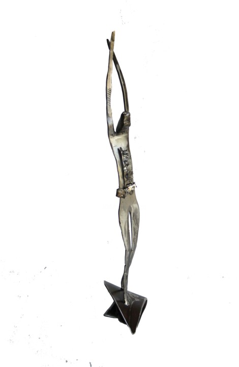 Sculpture titled "DECONTRACTE" by Jean-Marc Martinez, Original Artwork, Metals