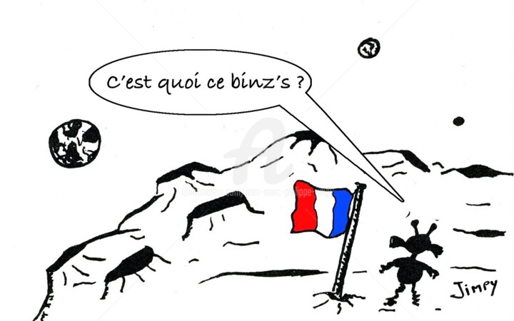 Tekening getiteld "C'EST QUOI CE BINZ'…" door Jean-Marc Philippe (Jimpy), Origineel Kunstwerk, Marker