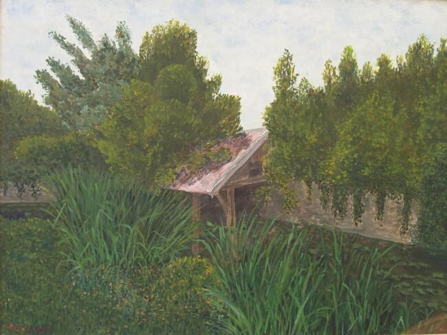 Peinture intitulée "Le LAVOIR SUR LA NO…" par Jean-Marc Serieys, Œuvre d'art originale, Huile