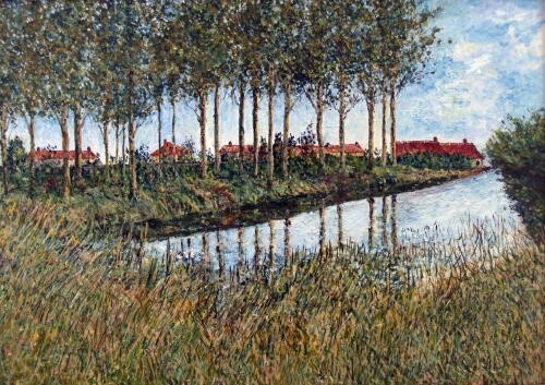 Peinture intitulée "MELTZ  SUR SEINE" par Jean-Marc Serieys, Œuvre d'art originale