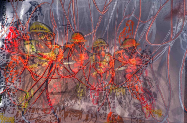 Arts numériques intitulée "Combattants reseau" par Jean-Marie Palacios, Œuvre d'art originale, Travail numérique 2D