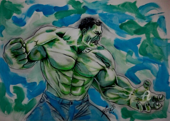 Painting titled "Hulk2" by Jean-Marie Vandaele, Original Artwork