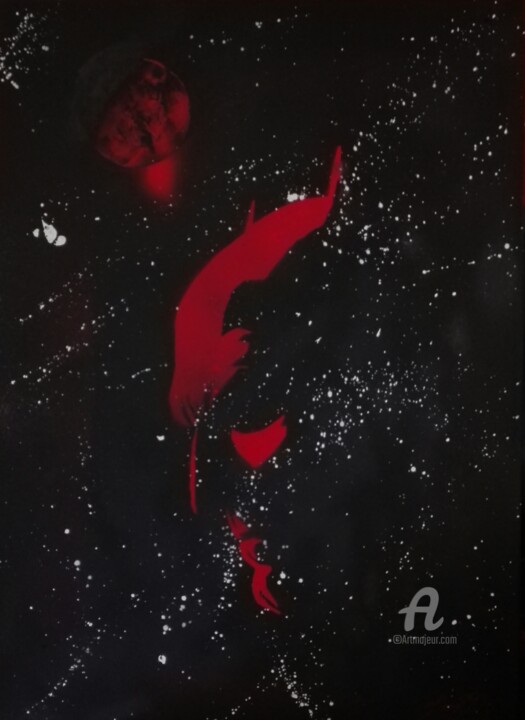 Painting titled "Batman red" by Jean-Marie Vandaele, Original Artwork