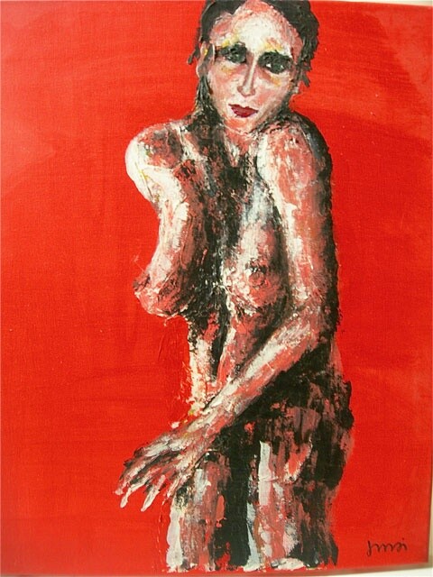 Peinture intitulée "anxieuse" par Jean Michel Diano, Œuvre d'art originale