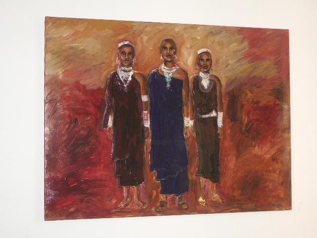 Peinture intitulée "3 FEMMES" par Jean-Michel Eudeline, Œuvre d'art originale, Autre