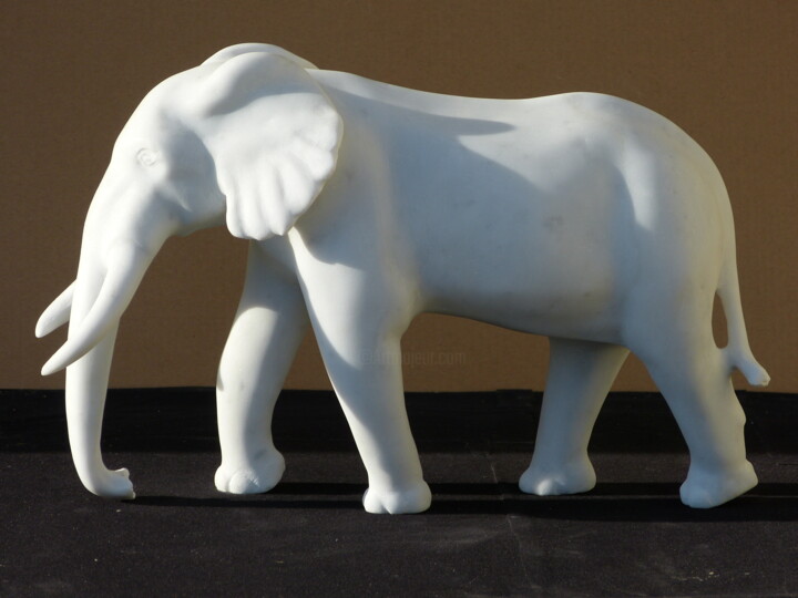雕塑 标题为“Carrara Marble Wild…” 由Jean-Michel Garino, 原创艺术品, 石