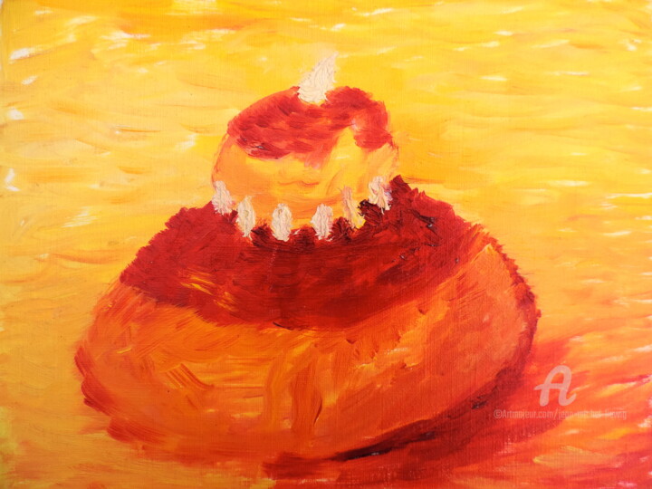 Painting titled "RELIGIEUSE AU CHOCO…" by Jean-Michel Liewig, Original Artwork, Oil