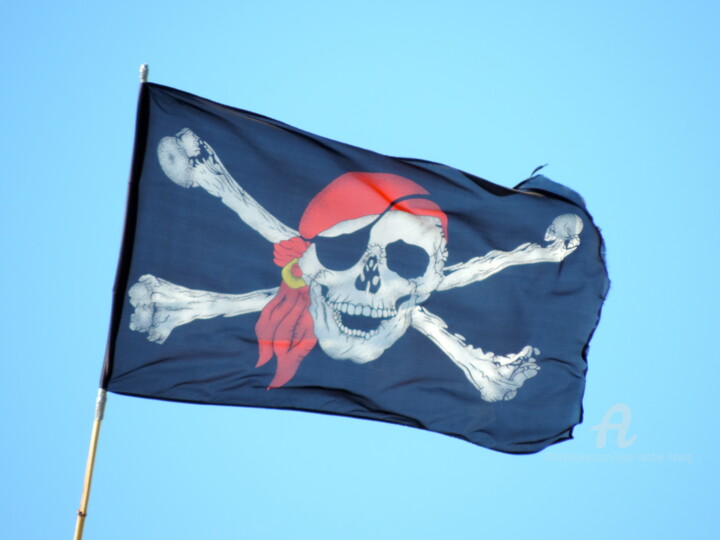 Photographie intitulée "Drapeau de pirates" par Jean-Michel Liewig, Œuvre d'art originale