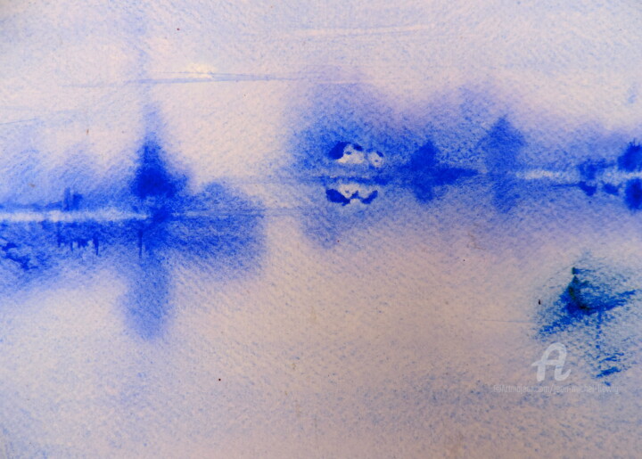 Drawing titled "Bleu lagune" by Jean-Michel Liewig, Original Artwork, Other