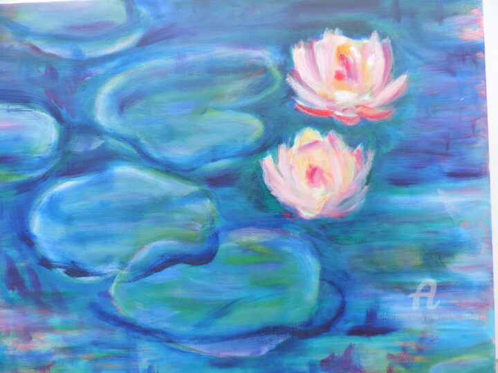 Картина под названием "Hommage à Monet" - Jean-Michel Liewig, Подлинное произведение искусства, Масло