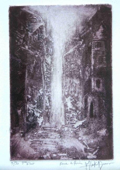 Incisioni, stampe intitolato "rue de Paris" da Jean-Michel Rackelboom, Opera d'arte originale, Altro