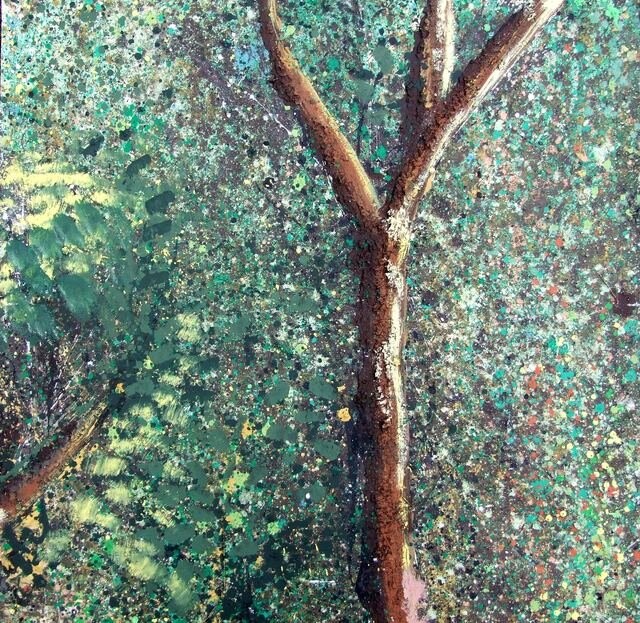 Peinture intitulée "foret125" par Jean-Michel Rackelboom, Œuvre d'art originale, Huile