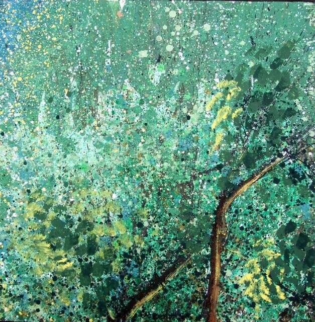 Painting titled "foret130" by Jean-Michel Rackelboom, Original Artwork, Oil