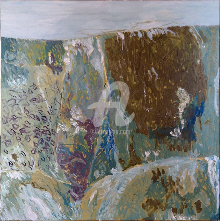 Painting titled "paysage-2014-mixte-…" by Jean-Noël Bouet, Original Artwork, Acrylic