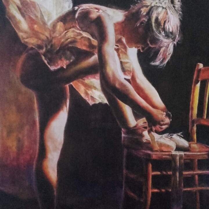 Painting titled "La ballerine" by Jean-Noël Ducat, Original Artwork, Acrylic