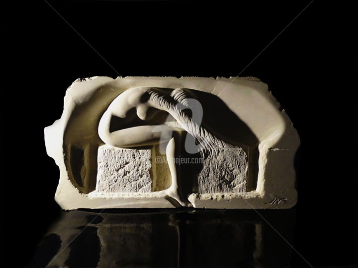 Sculpture titled "Recueillement" by Jean Noël Gilabert, Original Artwork, Stone