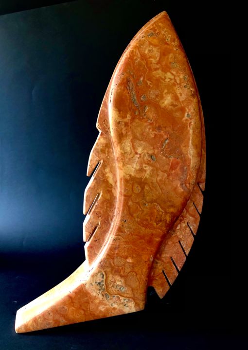 Sculpture intitulée "Poisson VIKING" par Jean-Paul Baudry, Œuvre d'art originale, Pierre