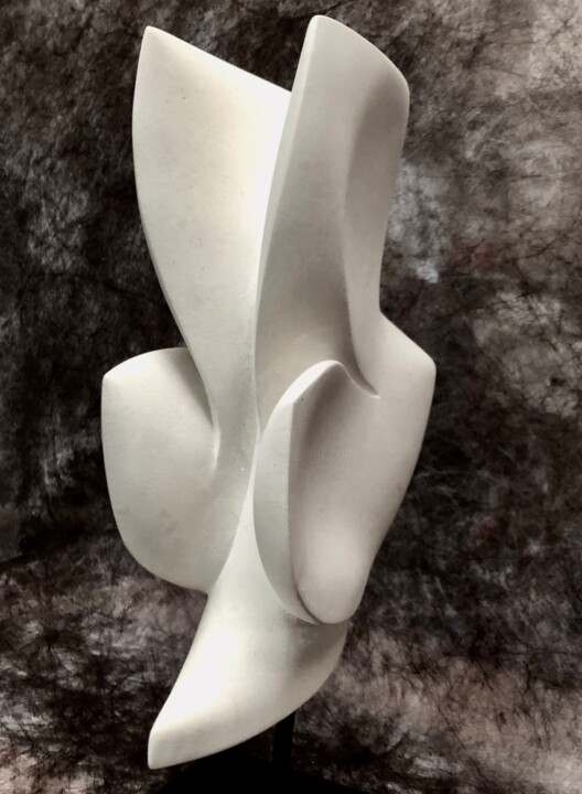 Скульптура под названием "Lapin Volant" - Jean-Paul Baudry, Подлинное произведение искусства, Камень