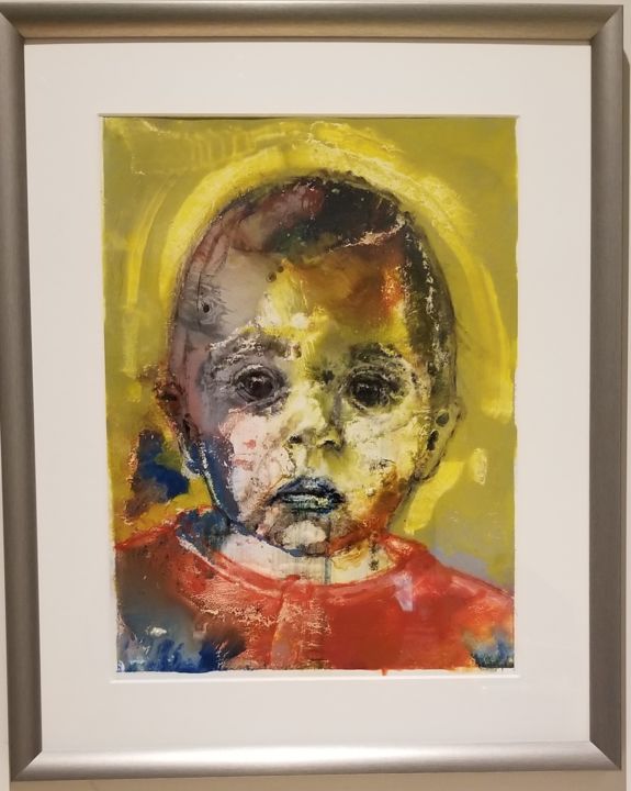 Painting titled "enfant 1" by Jean Paul Chenaud, Original Artwork, Acrylic