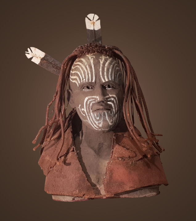 Sculpture titled "Indien Maori" by Jean Paul Constant, Original Artwork, Terra cotta