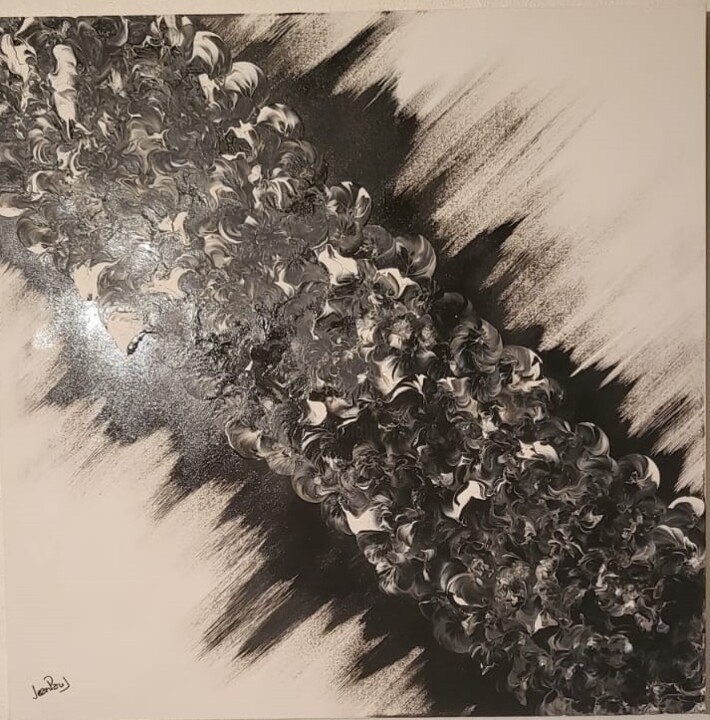 Картина под названием "blanc et noir 2" - Jean-Paul Cuberes, Подлинное произведение искусства, Акрил Установлен на Деревянна…