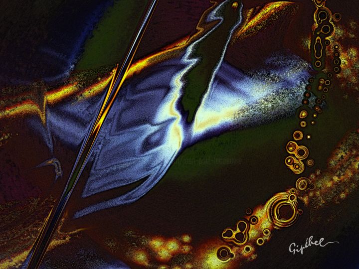 Digital Arts titled "Bluehawk" by Gipéhel, Original Artwork, Digital Painting