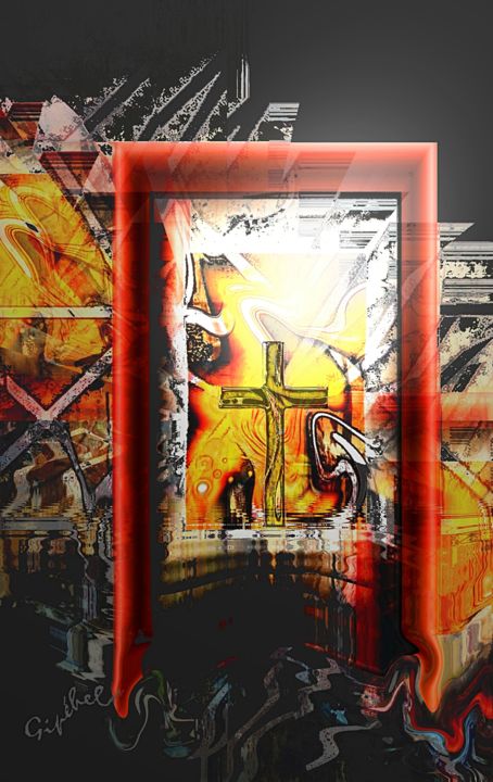 Arts numériques intitulée "La Porte Etroite" par Gipéhel, Œuvre d'art originale, Travail numérique 2D