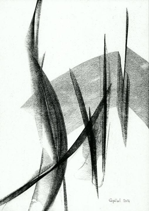 Dibujo titulada "Epure-02" por Gipéhel, Obra de arte original, Carbón