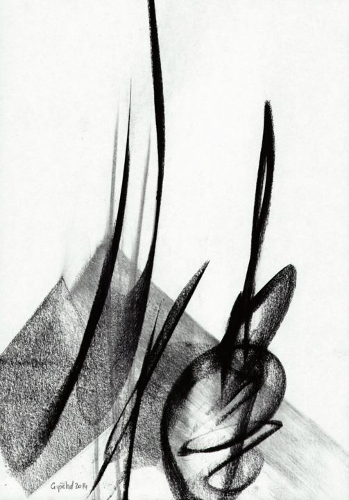 Drawing titled "S-Kiss-12" by Gipéhel, Original Artwork, Charcoal