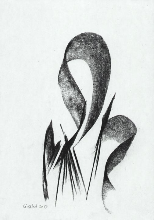 Dessin intitulée "Accord-07- Bill Eva…" par Gipéhel, Œuvre d'art originale, Fusain