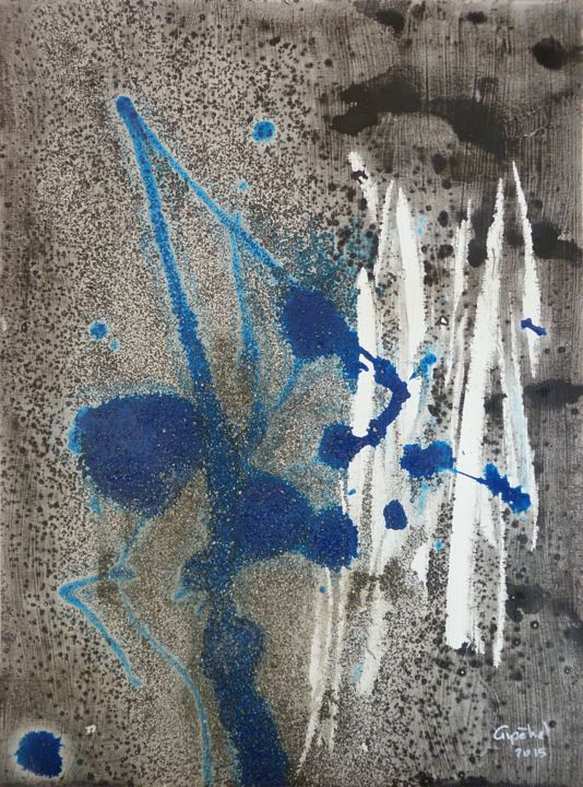 Schilderij getiteld "Am I Blue" door Gipéhel, Origineel Kunstwerk, Acryl