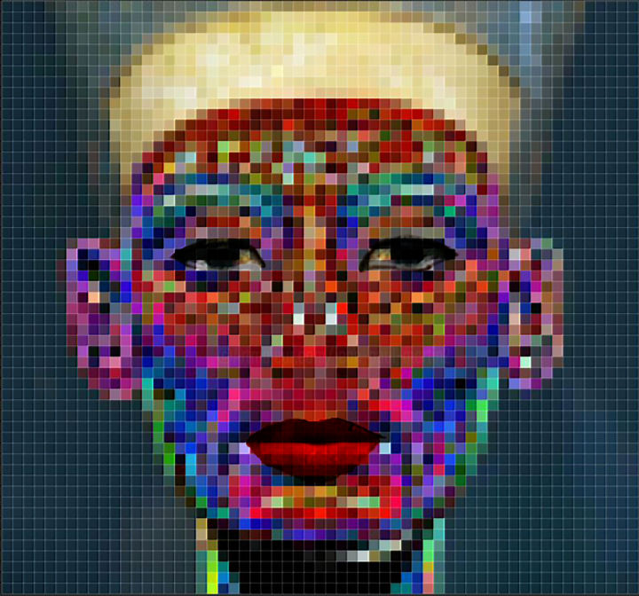 Digitale Kunst mit dem Titel "nefertiti-pixelisee…" von Jean-Paul Martin, Original-Kunstwerk, 2D digitale Arbeit