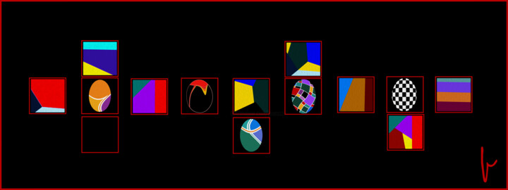 Arts numériques intitulée "Small colored squar…" par Jean Paul Pierozzi, Œuvre d'art originale, Peinture numérique