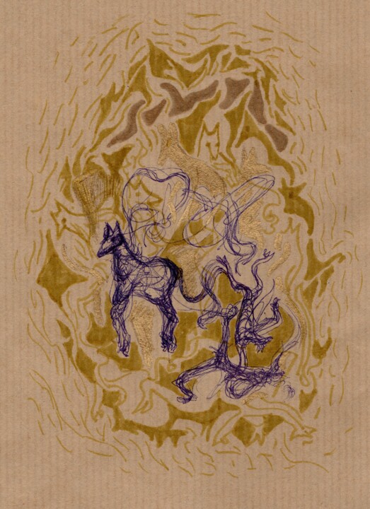 Desenho intitulada "Le petit Monde à l'…" por Jean-Philippe Degraeve, Obras de arte originais, Tinta