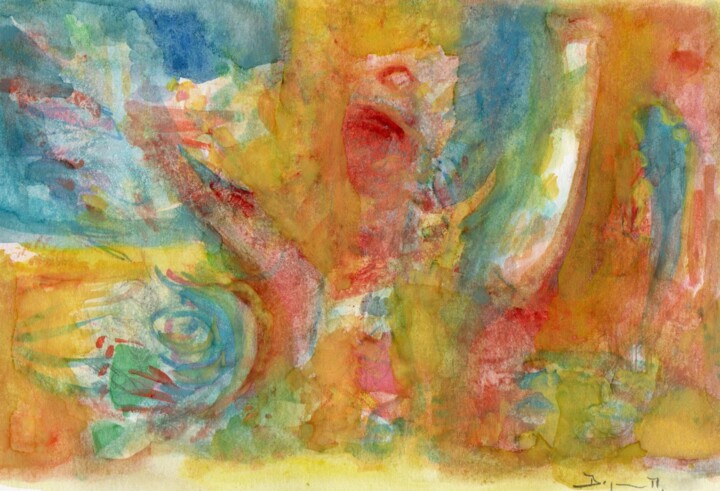 Peinture intitulée "Vents de Couleurs 1" par Jean-Philippe Degraeve, Œuvre d'art originale, Aquarelle