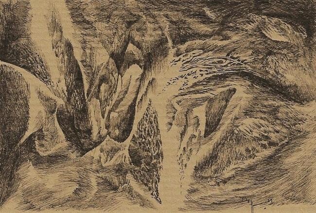 Dessin intitulée "magma" par Jean-Philippe Degraeve, Œuvre d'art originale, Encre