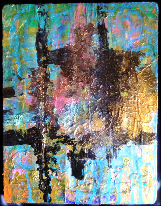 Painting titled "Sacred wood/3" by Jean Philippe Desmoulins, Original Artwork, Acrylic