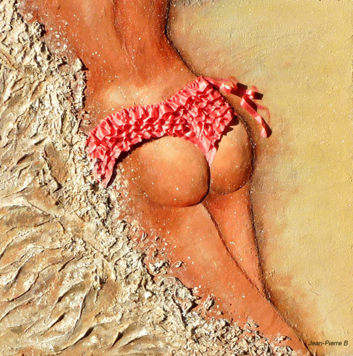 Peinture intitulée "Dunes" par Jean-Pierre Beillard, Œuvre d'art originale, Sable