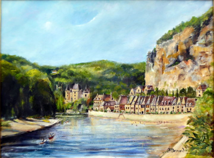 Peinture intitulée "La roche Gageac" par Jean Pierre Bernard, Œuvre d'art originale