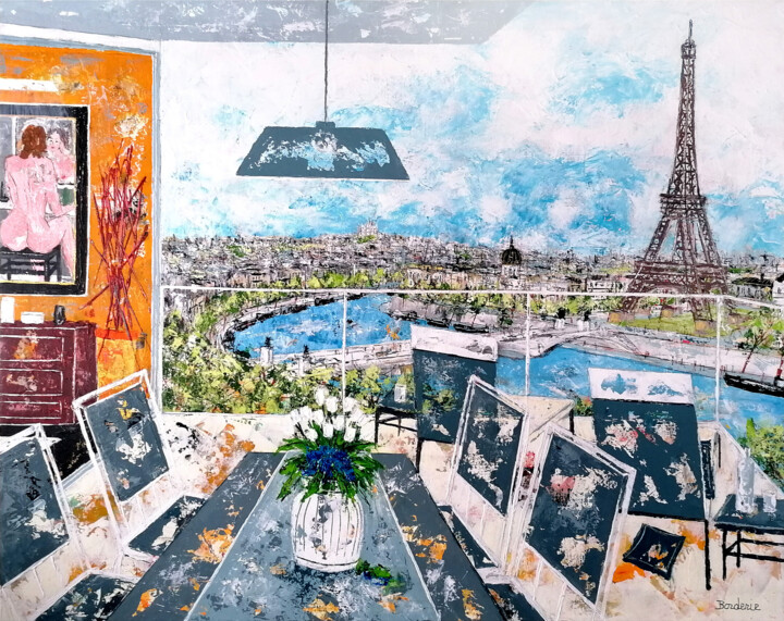 Картина под названием "De la chambre à la…" - Jean-Pierre Borderie, Подлинное произведение искусства, Акрил Установлен на Де…