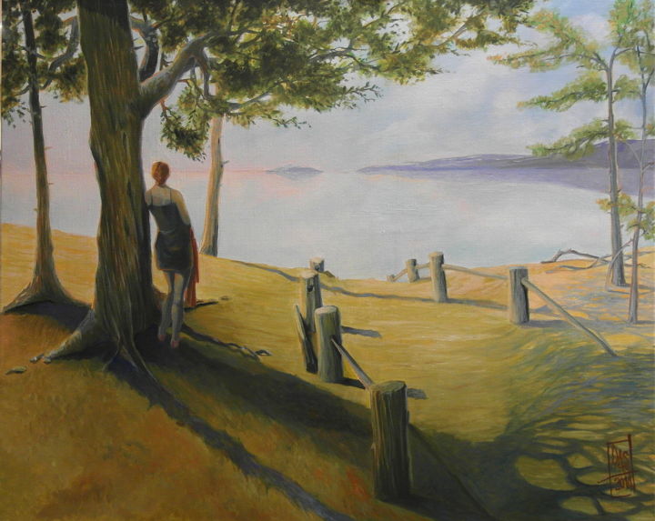 Painting titled "regard-a-l-horizon-…" by Jean Pierre Das, Original Artwork