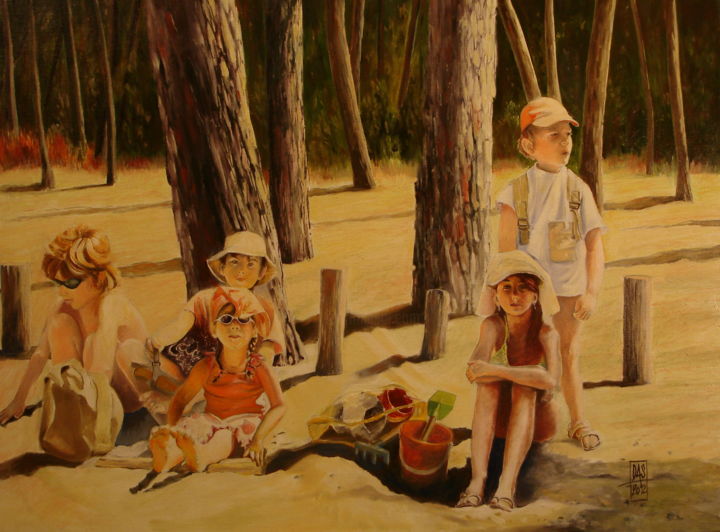 Painting titled "les-enfants-de-rago…" by Jean Pierre Das, Original Artwork