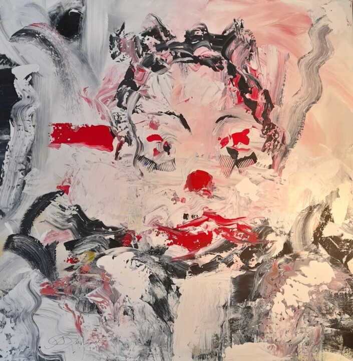 Malarstwo zatytułowany „Le clown” autorstwa Jean-Pierre Duquaire, Oryginalna praca, Akryl