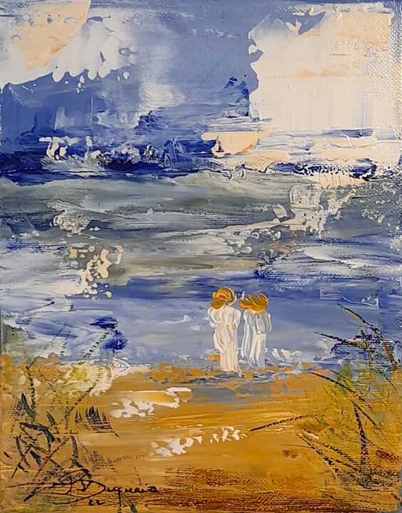Картина под названием "Au bord de la mer" - Jean-Pierre Duquaire, Подлинное произведение искусства, Акрил Установлен на Дере…