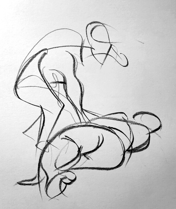 Disegno intitolato "Fin de sieste" da Jean-Pierre Emond, Opera d'arte originale, Grafite